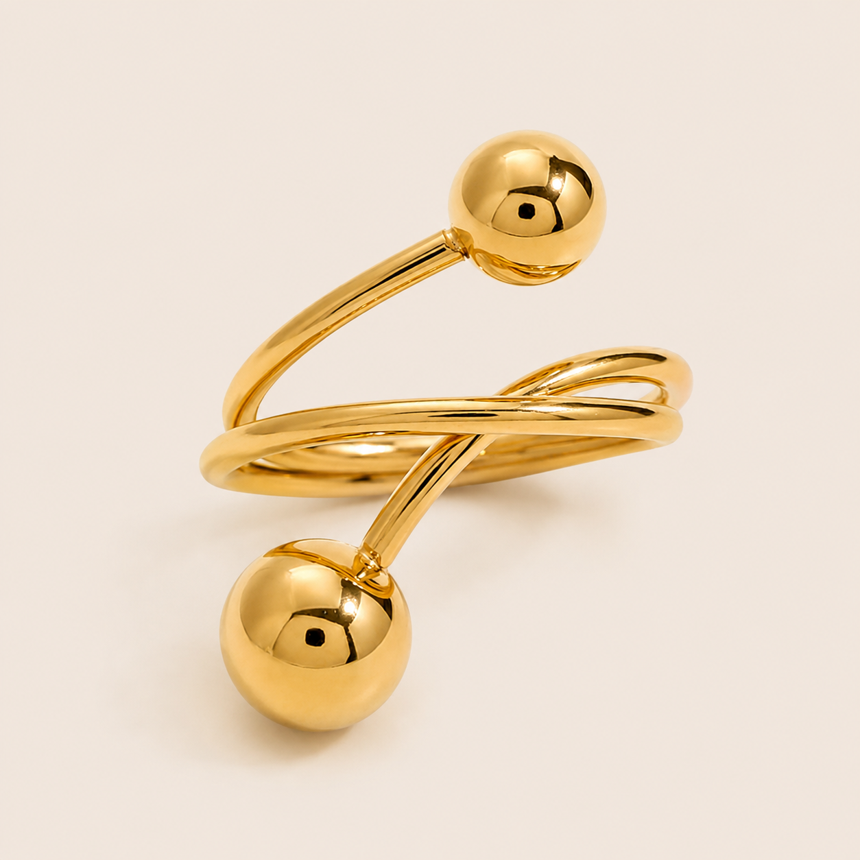 Saint-Tropez Ring Gold Statement Band – Stainless Steel by Folie à Trois