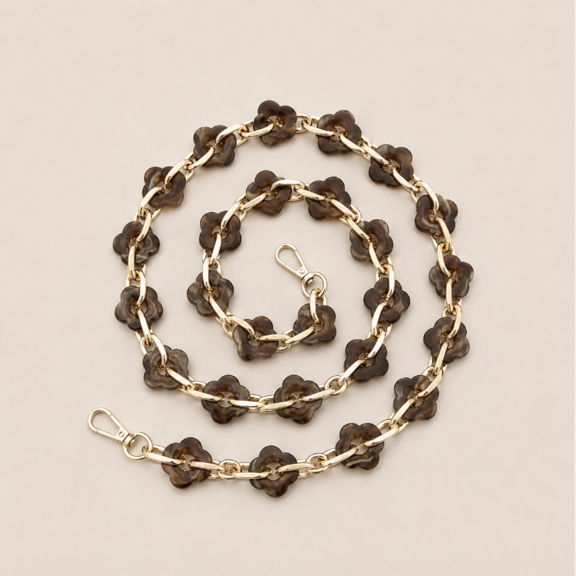 Folie A Trois Zinnia SHORT Phone Chain - Brown
