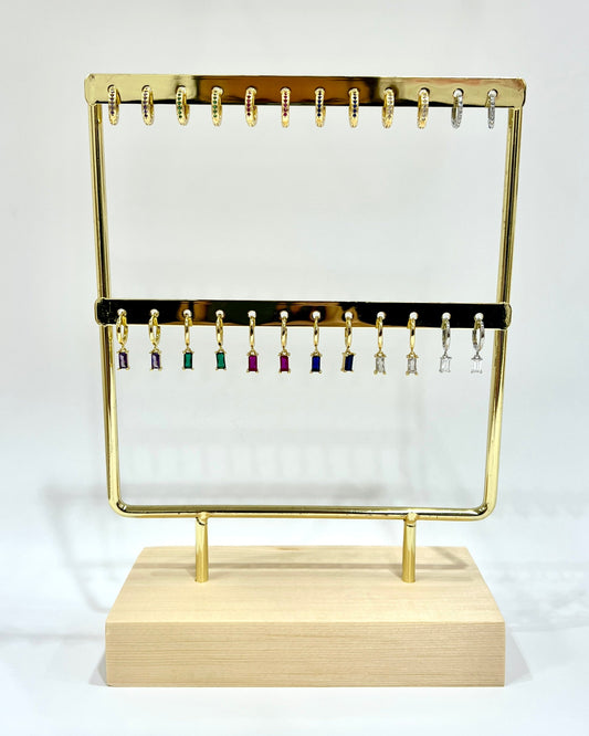 Gold Display 12 pairs of Hoops - Fine stainless steel