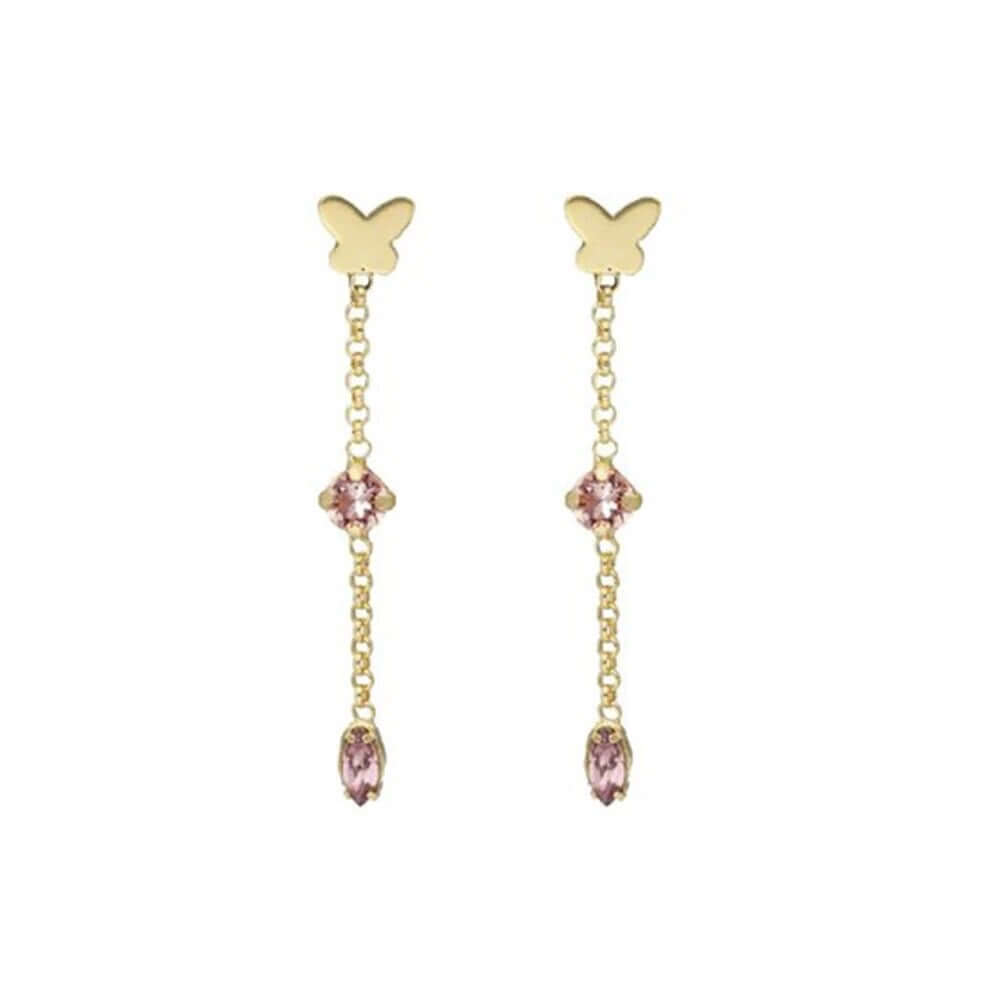 Butterfly Stone Long EARRINGS Folie à Trois