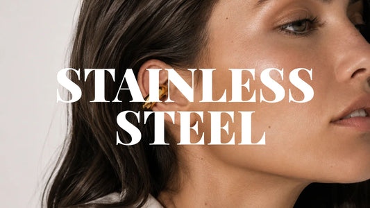Stainless steel jewelry assortment banner for boutique and retail buyers, Folie à Trois wholesale