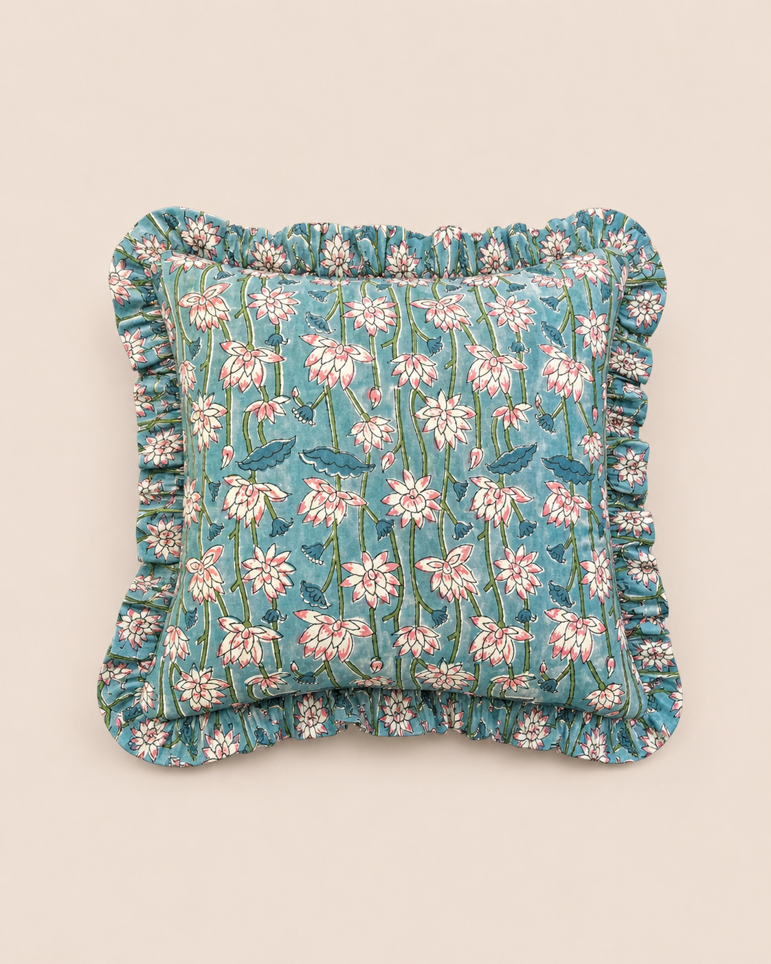 Azure Blossom Square CUSHION