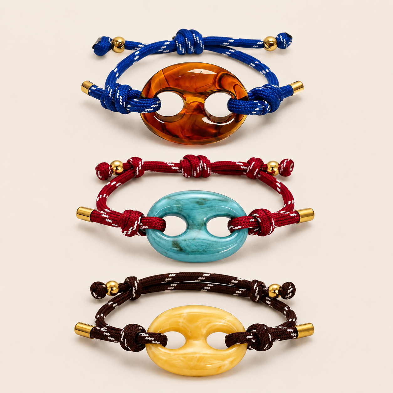 Marée Resin Bracelet – Butter Yellow-Brown, by Folie à Trois