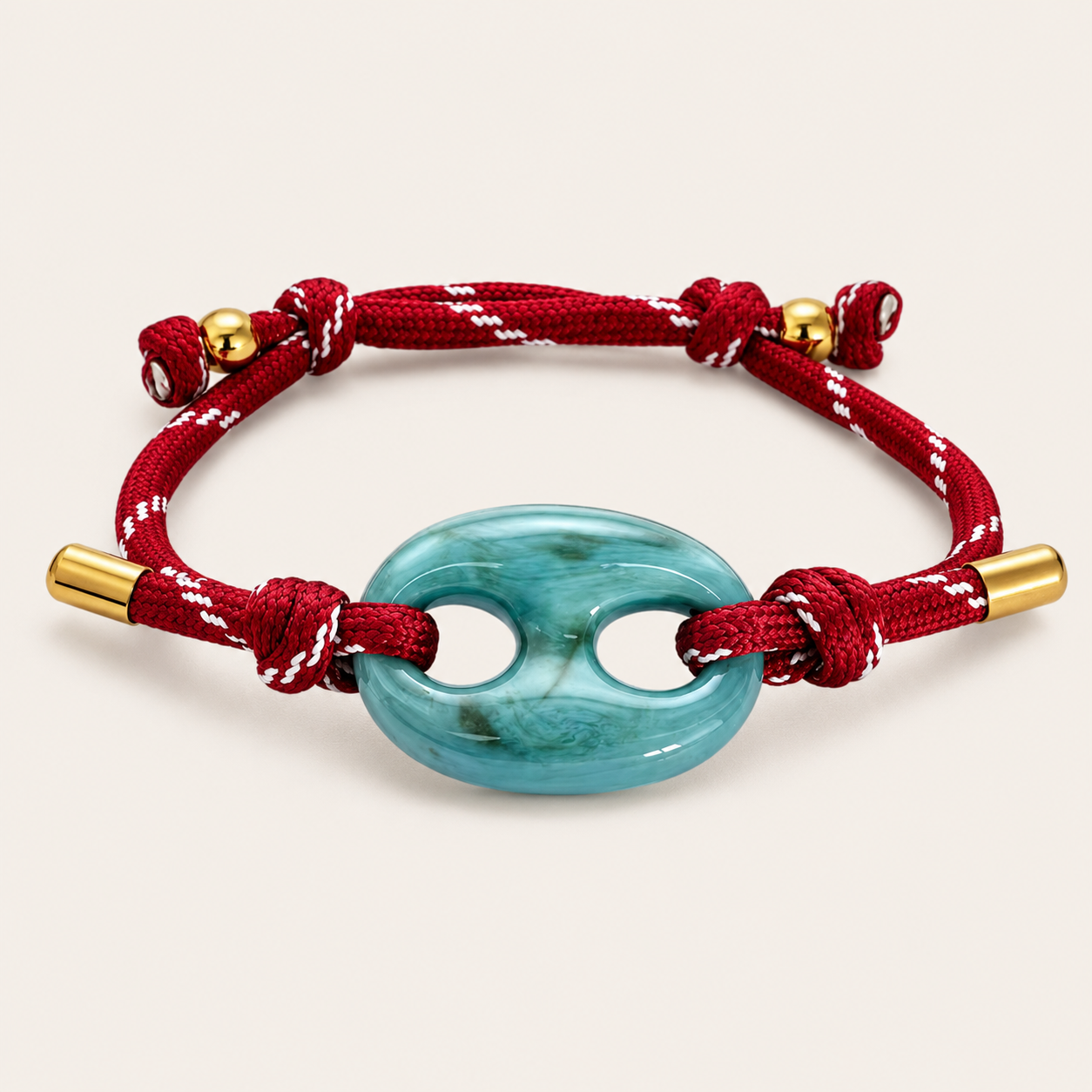 Marée Resin Bracelet – Turquoise-Red, by Folie à Trois