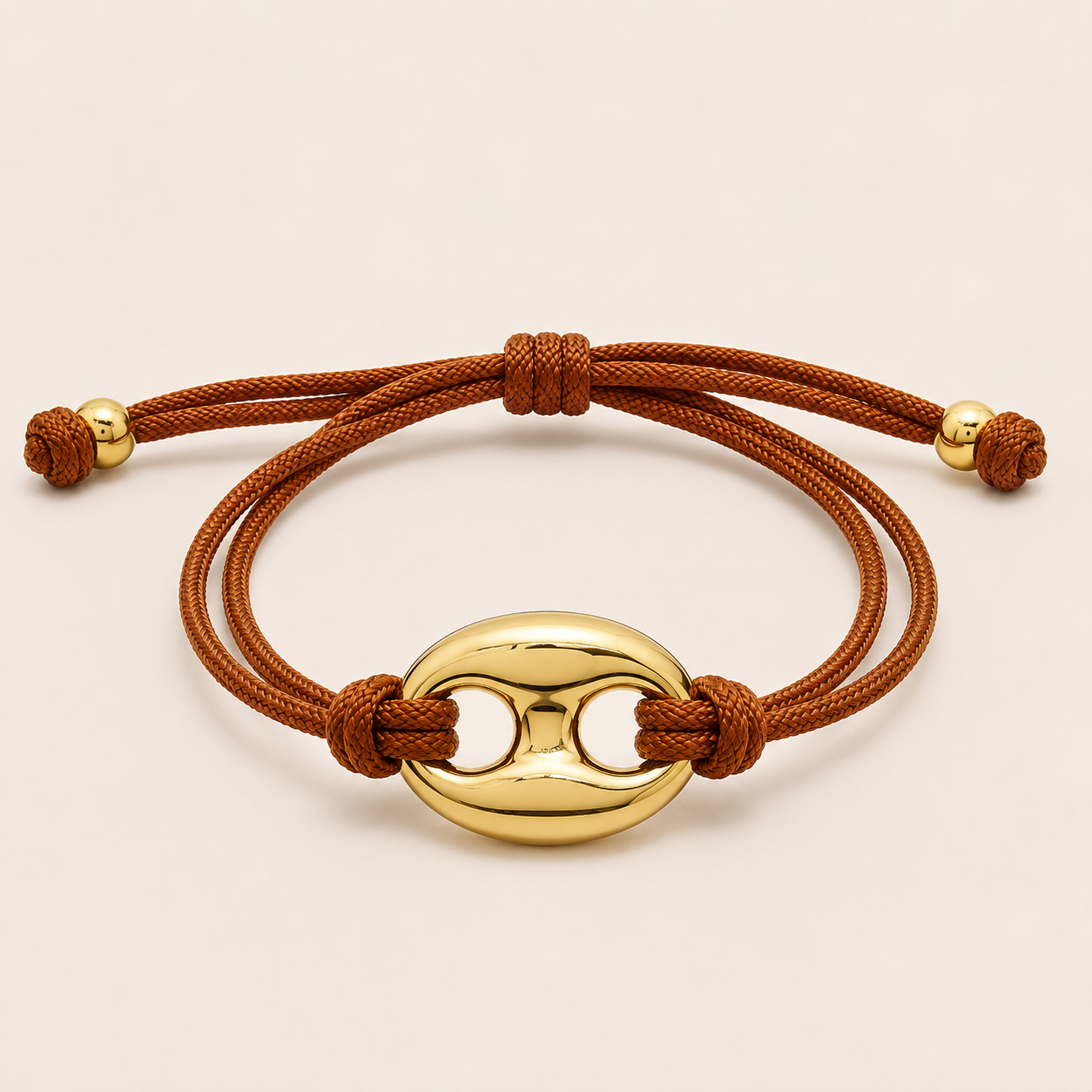 Portofino Resin Bracelet – Gold/Burgundy, by Folie à Trois