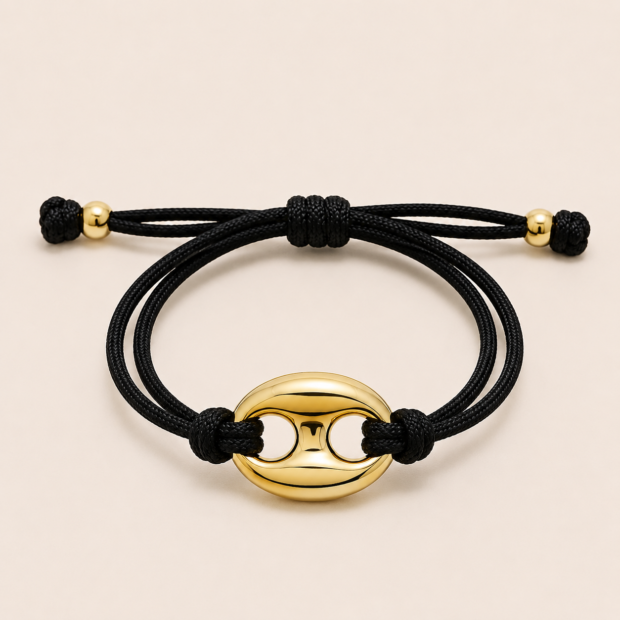Portofino Resin Bracelet – Gold/Black, by Folie à Trois