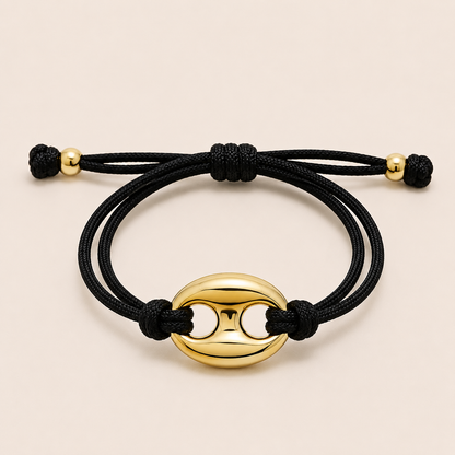 Portofino Resin Bracelet – Gold/Black, by Folie à Trois