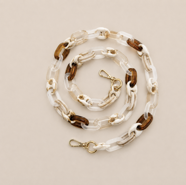 Frost Long Phone Chain Brown Clear