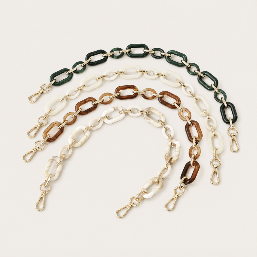 Hazel Phone Chain - beaded chain colourways, luxury packshot on beige background