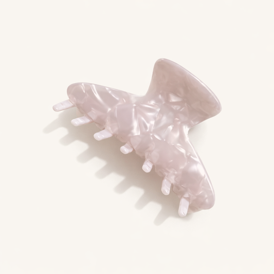 Pale lavender marbled acetate leaf-shaped claw clip from the Let's Fall HAIR CLIP collection.