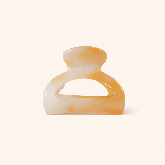 Amber and white marbled acetate arched claw clip from the Summertimes Sweets HAIR CLIP collection.