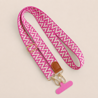 Folie A Trois Wynter Phone Strap Rose Red White