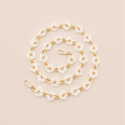 Folie A Trois Zinnia SHORT Phone Chain - White