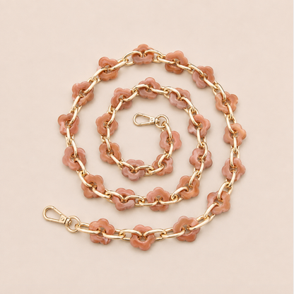 Folie A Trois Zinnia LONG Phone Chain - Coral