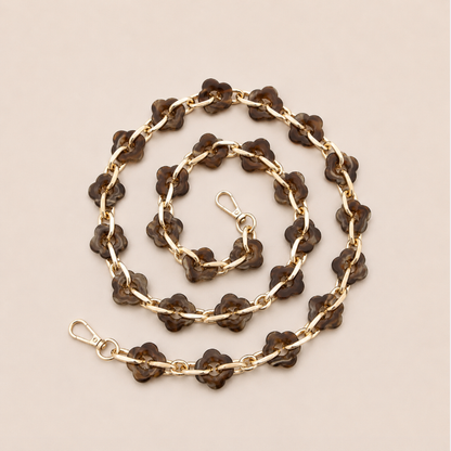 Folie A Trois Zinnia LONG Phone Chain - Brown