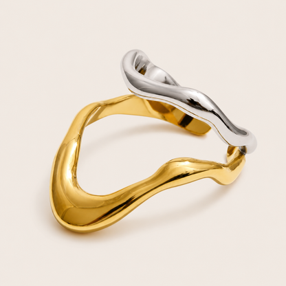 Mare & Soleil Gold Adjustable Ring – Stainless Steel Ring by Folie à Trois