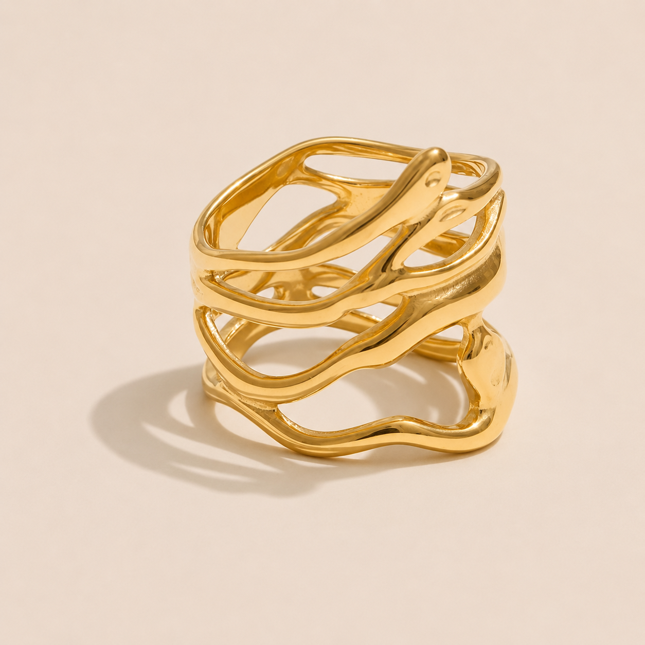 Mediterranean Muse Gold Ring – Stainless Steel by Folie à Trois
