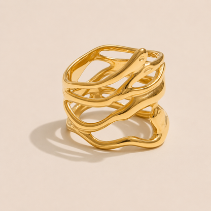 Mediterranean Muse Gold Ring – Stainless Steel by Folie à Trois