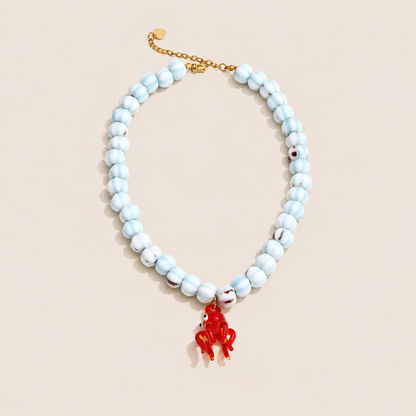 Salt & Sun Blue Necklace – Stainless Steel Statement Necklace by Folie à Trois