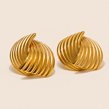 Sun Society Gold Stud Earrings – Stainless Steel by Folie à Trois