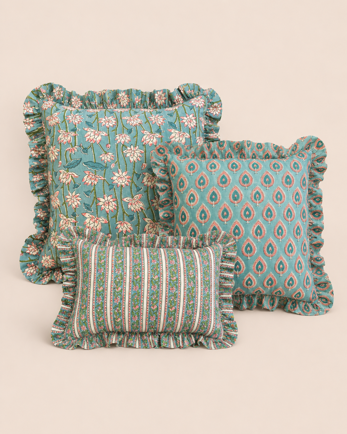 Peacock Blue Square CUSHION