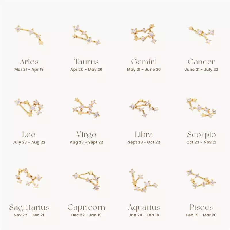 Zodiac Stud EARRINGS Folie à Trois