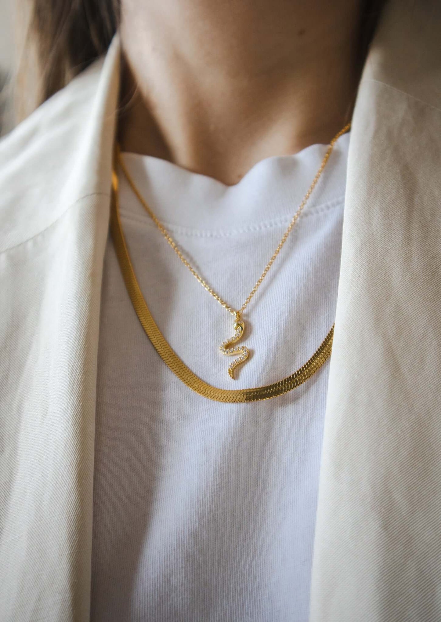 SNAKE SKIN NECKLACE Folie à Trois
